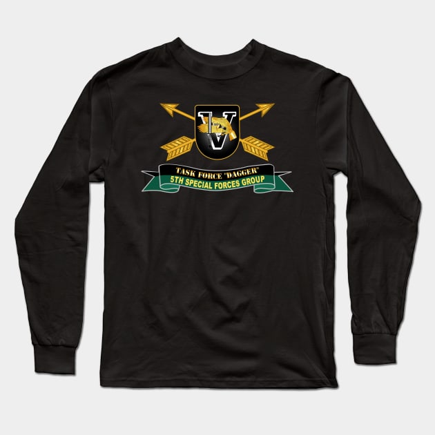 5th Special Forces Group - Flash - TF Dagger w 2 Rows CBO Br - Ribbon X 300 Long Sleeve T-Shirt by twix123844